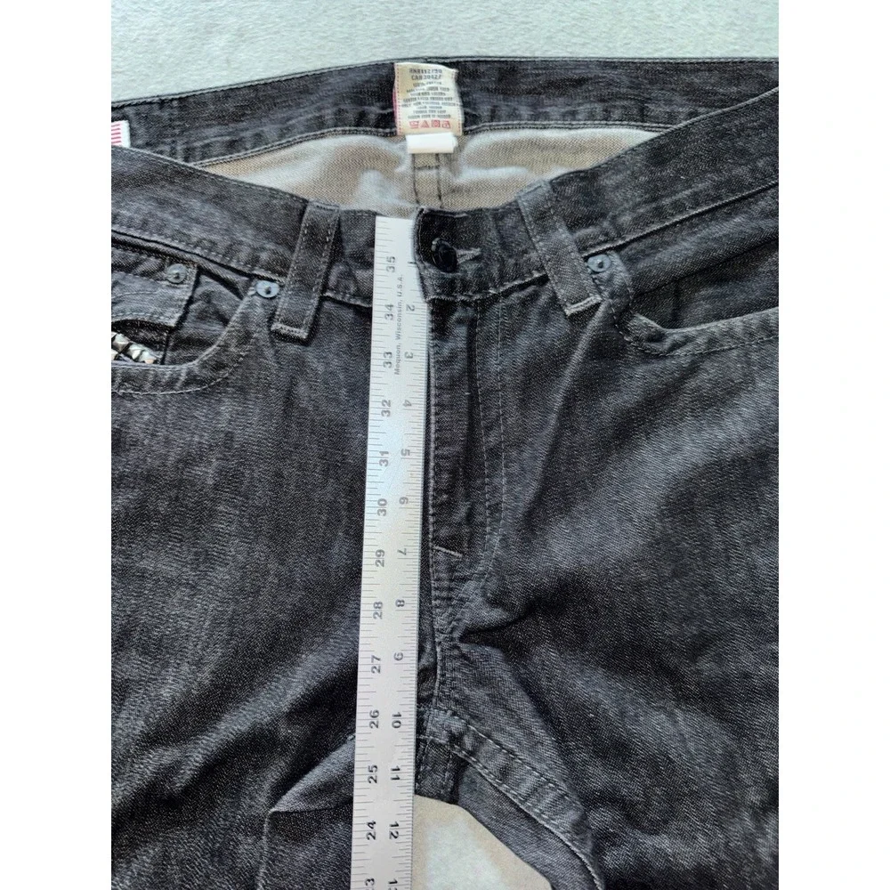 True Religion Jeans Men's Ricky Black Denim Straight Leg Stretch Sz 38